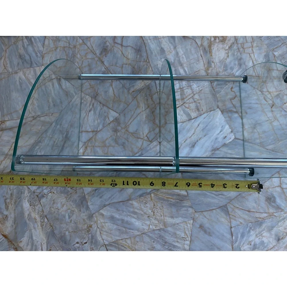 Modern 3 Tier Small Glass Corner Shelf Metal Frame Minimalist Storage Unit